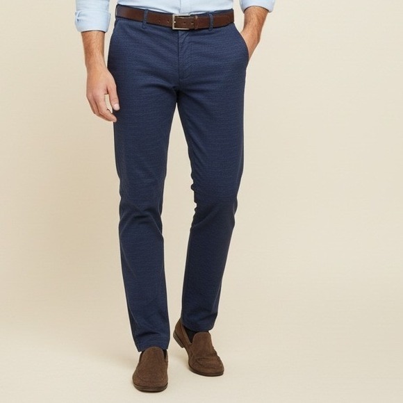 Bonobos Other - Bonobos Tailored Fit Chino Pants 34x34‎ Navy Blue Stretch Cotton Flat Front
